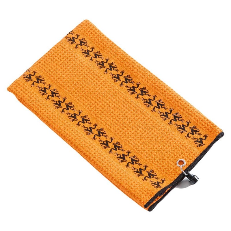 Frogger Golf Microfiber Waffle TRAX Towel with Bag Latch-It, Orange/Black, 20" x 24"